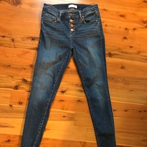 LOFT Mid Rise Ankle Skinny Jeans